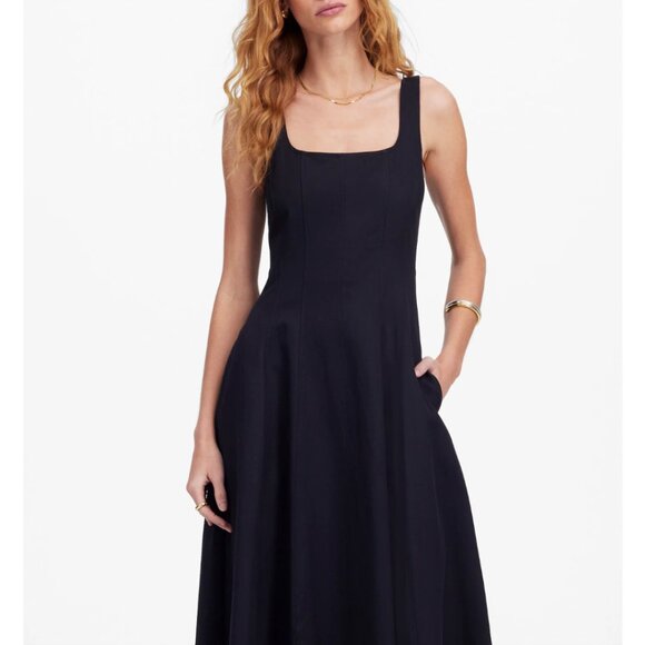 NWT Seamed Squareneck Midi Dress size 4 - Picture 3 of 15